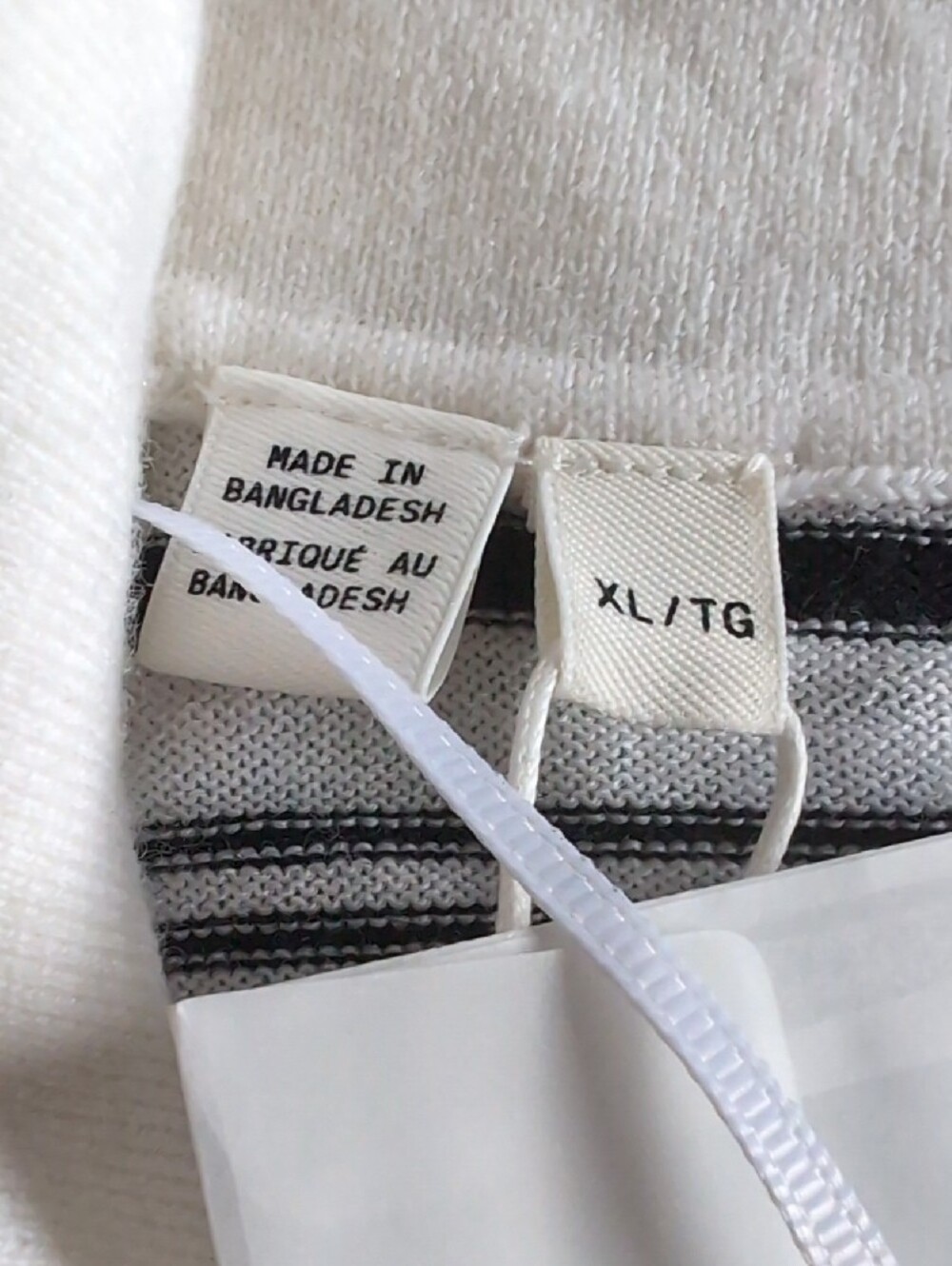 Selected Striped Polo Knit Top in White and Black - Picture 6 of 8